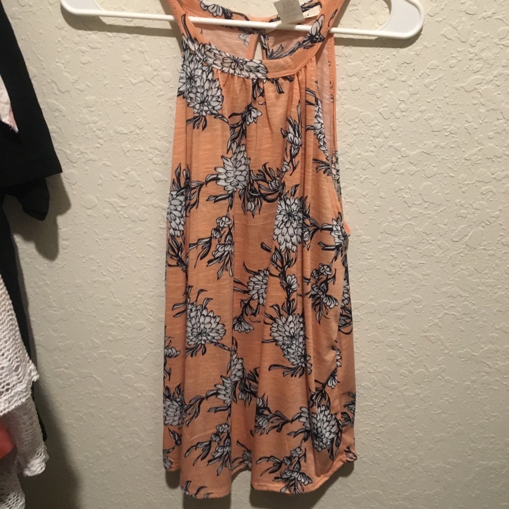 floral coral tank top
